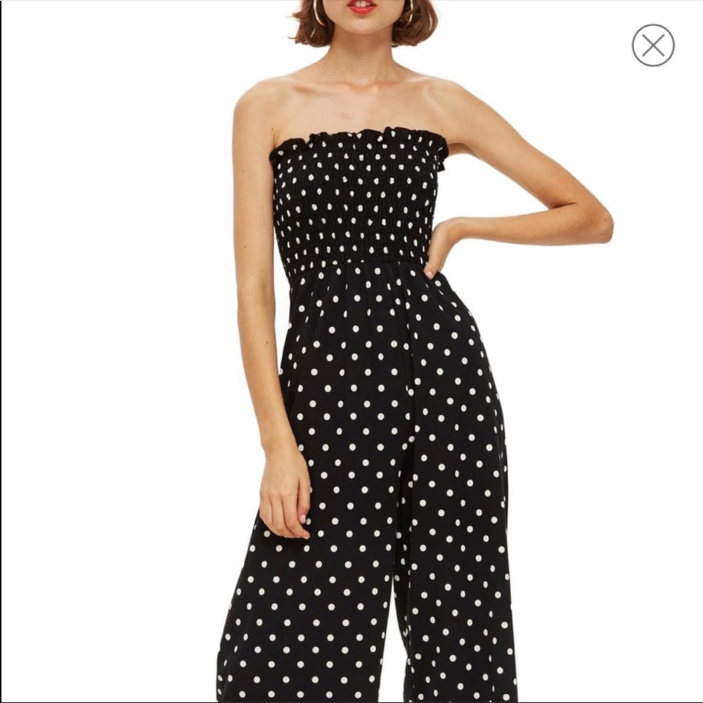 She and Sky Polka Dot Bandeau Jumpsuit